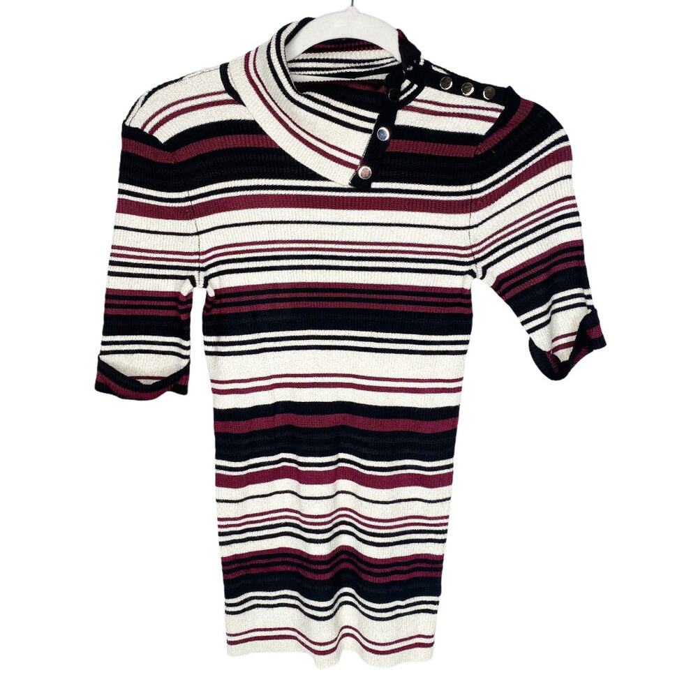 White House Black Market Striped Ribbed Business Shirt Extra Small